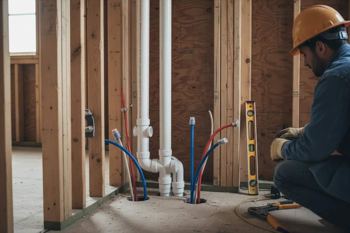 Drain and supply rough-in during Drain Cleaning in Pardeeville