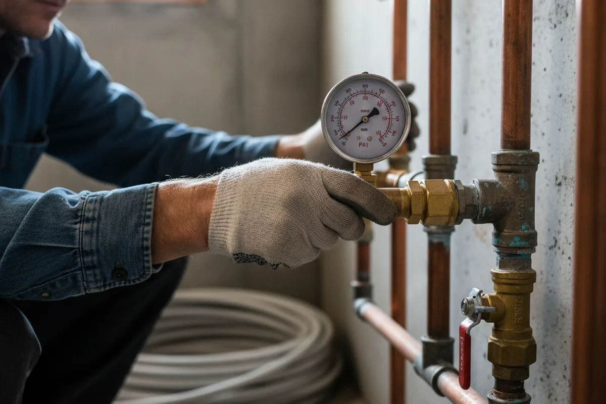 Pressure testing a repaired line during Water Line Repair in Pardeeville